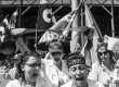 24-07-2019. Bologna, via mattei. Il segretario del partito democratico (PD) Nicola Zingaretti in visita all'azienda La Perla dove sono previsti 126 esuberi, la quasi totalitÃ  sono donne. Presidio rumoroso delle lavoratrici che sono in mobilitazione da mesi. Presente anche il presidente della regione emilia-romagna Stefano Bonaccini. Foto Michele Lapini/Eikon